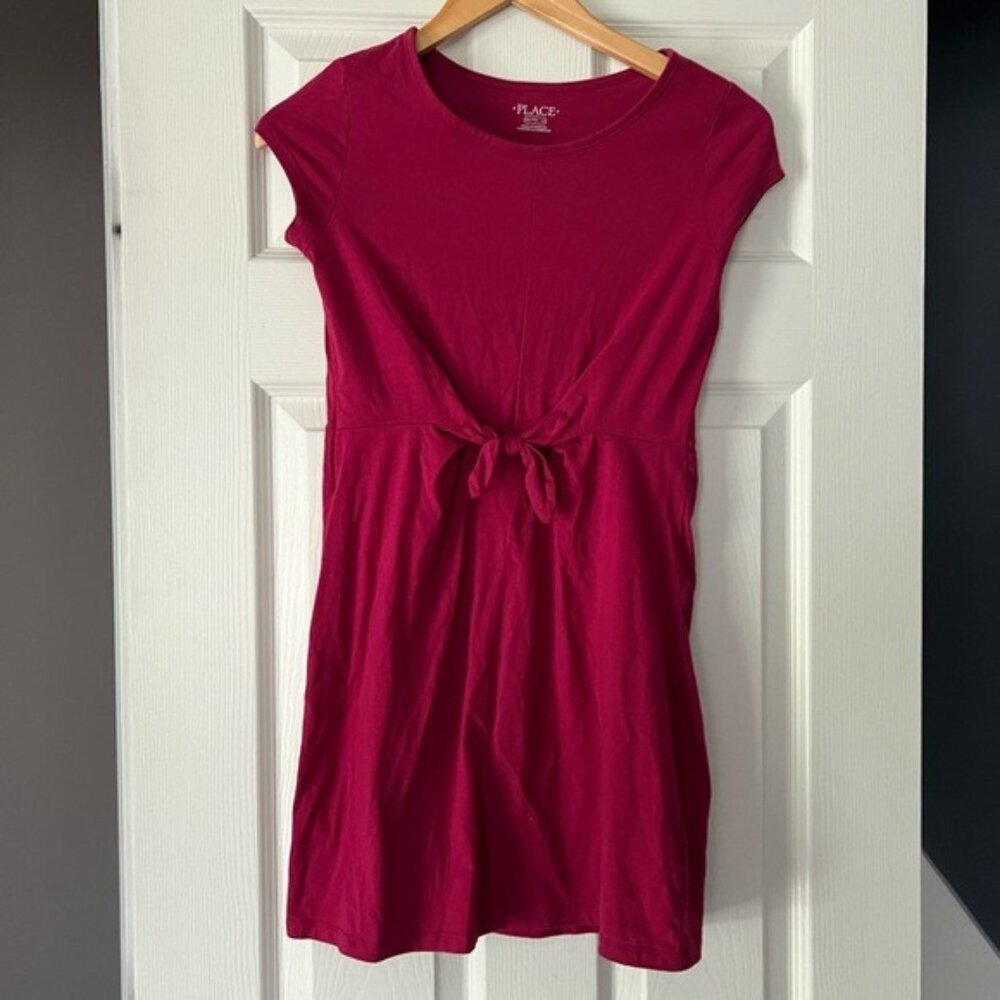 The Children’s Place Girls Red Dress Size XL 14 Short Sleeve Tie Waist Casual